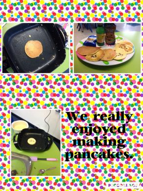 We had fun making pancakes in P1
